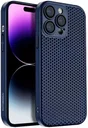 Apple iPhone 15 Pro Max Hoesje Honingraat Back Cover Blauw