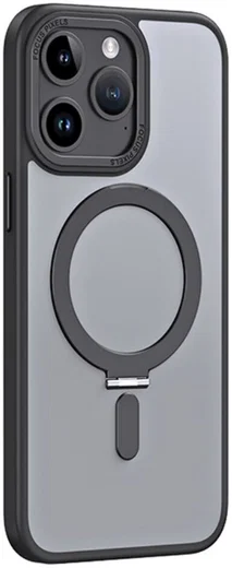 Apple iPhone 15 Pro Hoesje met MagSafe Kickstand Zwart afbeelding 1