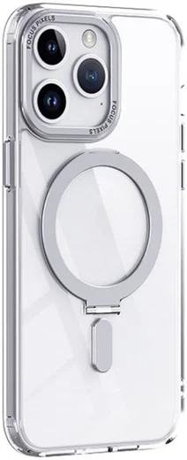 Apple iPhone 15 Pro Hoesje met MagSafe Kickstand Transparant afbeelding 1