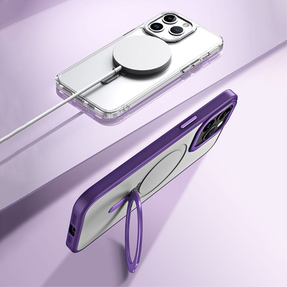 Apple iPhone 15 Pro Hoesje met MagSafe Kickstand Transparant afbeelding 3
