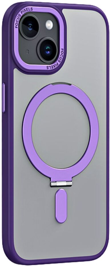 Apple iPhone 15 Hoesje met MagSafe Kickstand Back Cover Paars afbeelding 1