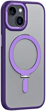 Apple iPhone 15 Hoesje met MagSafe Kickstand Back Cover Paars