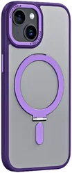 Apple iPhone 15 Hoesje met MagSafe Kickstand Back Cover Paars afbeelding