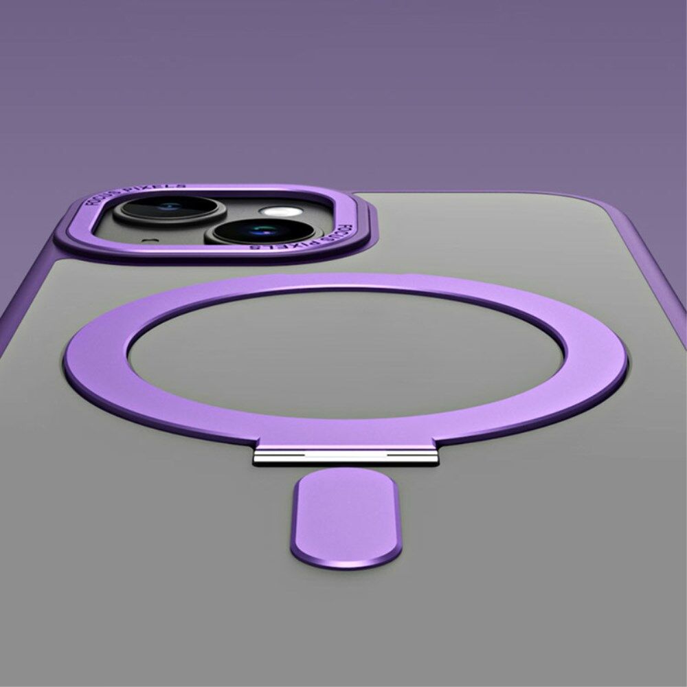 Apple iPhone 15 Hoesje met MagSafe Kickstand Back Cover Paars afbeelding 6