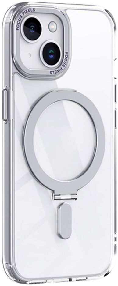 Apple iPhone 15 Hoesje met MagSafe Kickstand Back Cover Transparant afbeelding 1