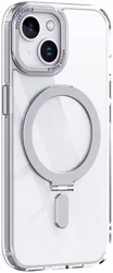 Apple iPhone 15 Hoesje met MagSafe Kickstand Back Cover Transparant afbeelding