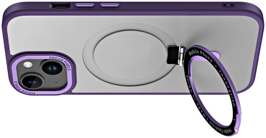 Apple iPhone 15 Hoesje met MagSafe Kickstand Back Cover Transparant afbeelding 2