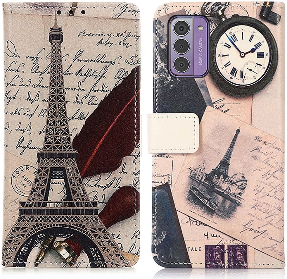 Nokia G42 Hoesje Portemonnee Book Case Eiffeltoren Print afbeelding 1