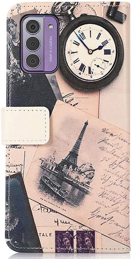 Nokia G42 Hoesje Portemonnee Book Case Eiffeltoren Print afbeelding 7