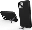 Apple iPhone 15 Hoesje Metalen Kickstand Back Cover Zwart