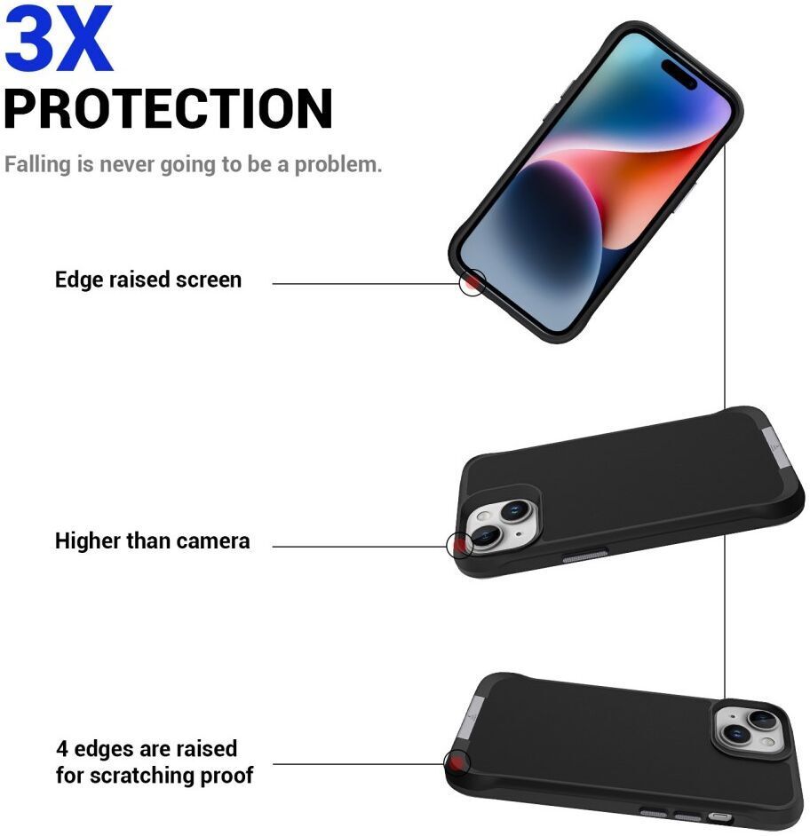 Apple iPhone 15 Hoesje Metalen Kickstand Back Cover Zwart afbeelding 2