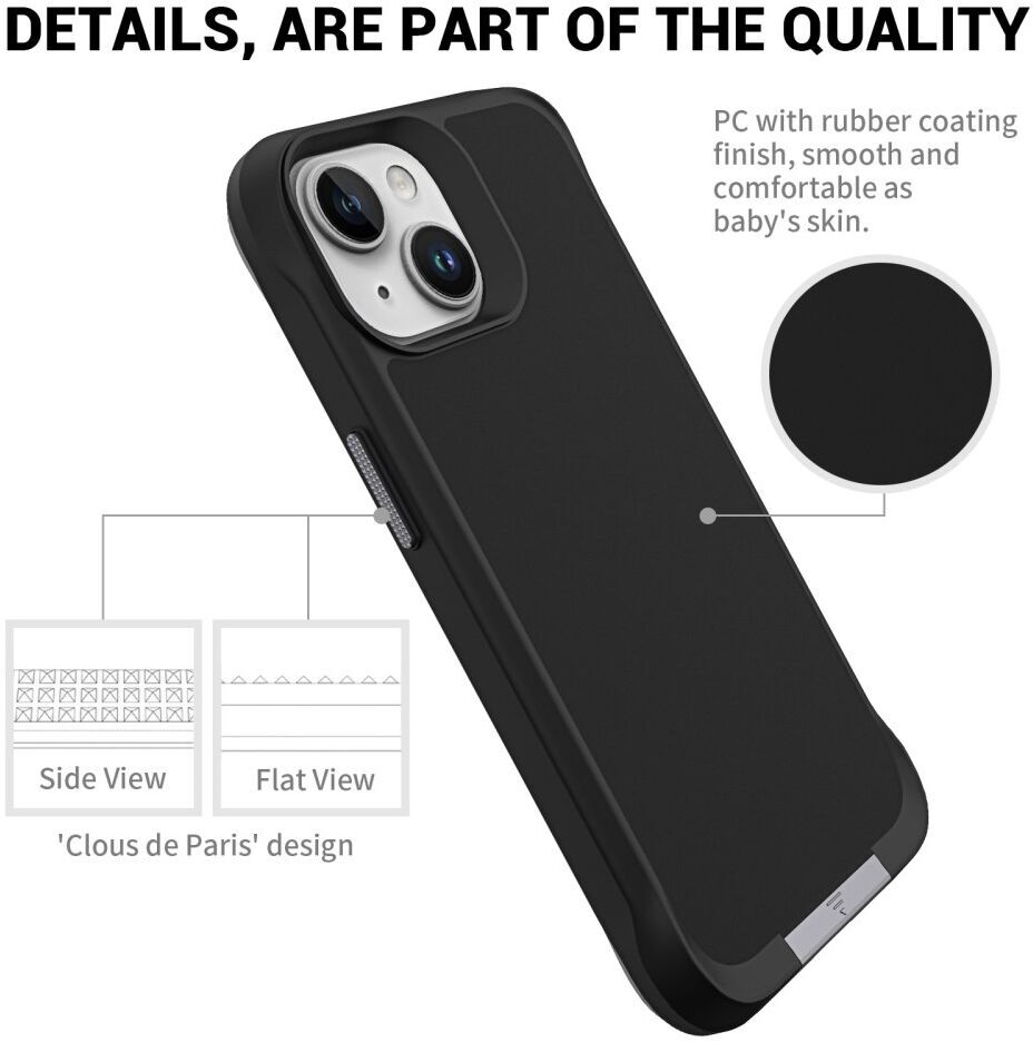 Apple iPhone 15 Hoesje Metalen Kickstand Back Cover Zwart afbeelding 9
