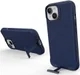 Apple iPhone 15 Hoesje Metalen Kickstand Back Cover Blauw
