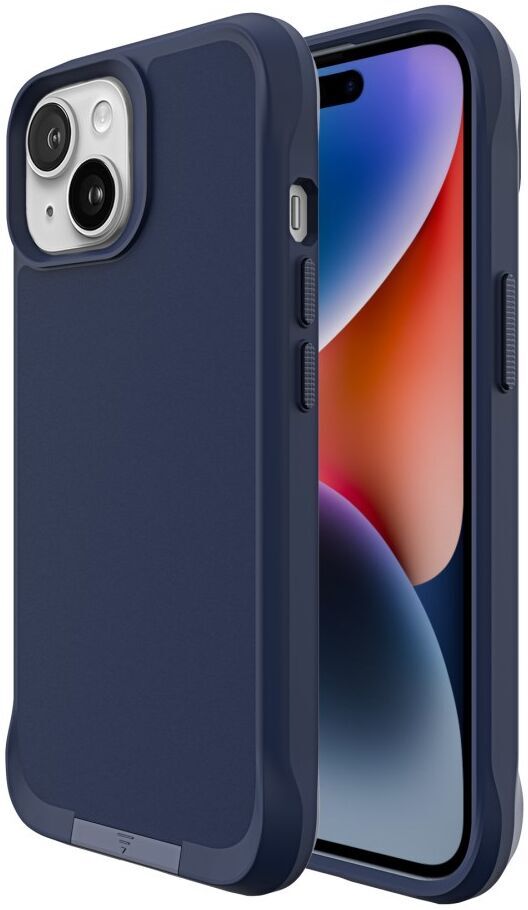Apple iPhone 15 Hoesje Metalen Kickstand Back Cover Blauw afbeelding 11
