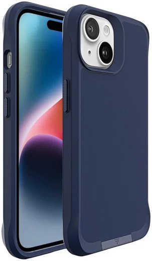 Apple iPhone 15 Hoesje Metalen Kickstand Back Cover Blauw afbeelding 12