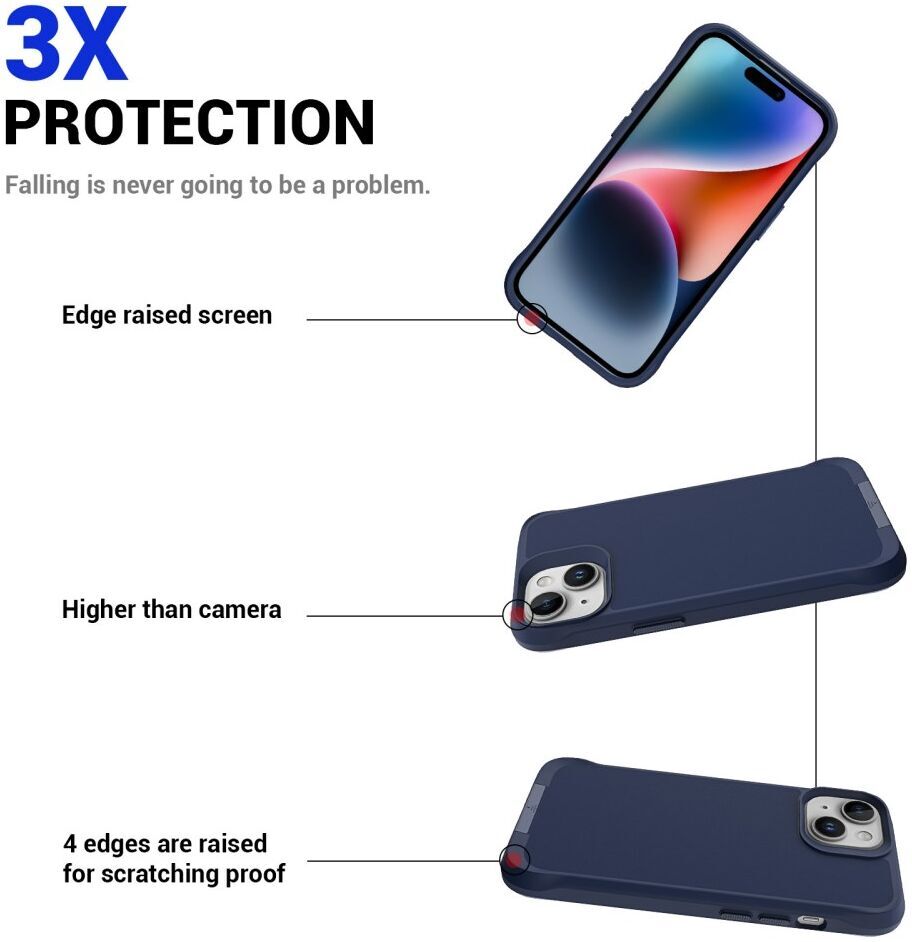Apple iPhone 15 Hoesje Metalen Kickstand Back Cover Blauw afbeelding 2