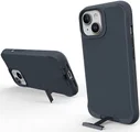 Apple iPhone 15 Hoesje Metalen Kickstand Back Cover Grijs