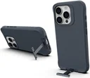 Apple iPhone 15 Pro Hoesje Metalen Kickstand Back Cover Grijs