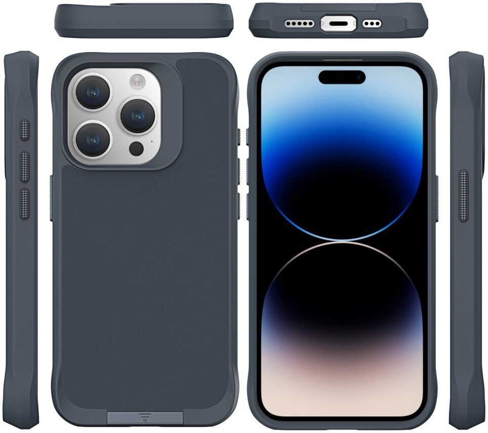 Apple iPhone 15 Pro Hoesje Metalen Kickstand Back Cover Grijs afbeelding 10