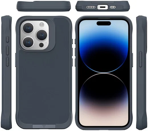 Apple iPhone 15 Pro Hoesje Metalen Kickstand Back Cover Grijs afbeelding 10