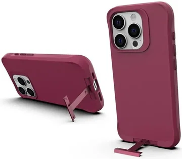 Apple iPhone 15 Pro Hoesje Metalen Kickstand Back Cover Rood