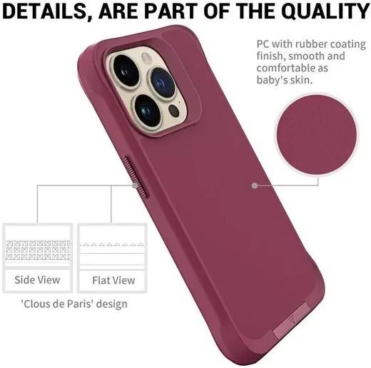 Apple iPhone 15 Pro Hoesje Metalen Kickstand Back Cover Rood afbeelding 7