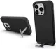 Apple iPhone 15 Pro Max Hoesje Metalen Kickstand Back Cover Zwart