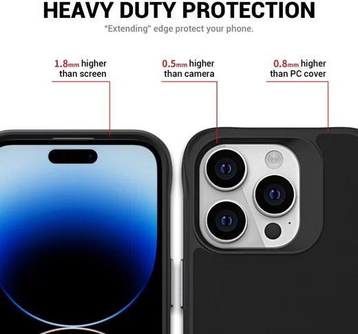 Apple iPhone 15 Pro Max Hoesje Metalen Kickstand Back Cover Zwart afbeelding 6