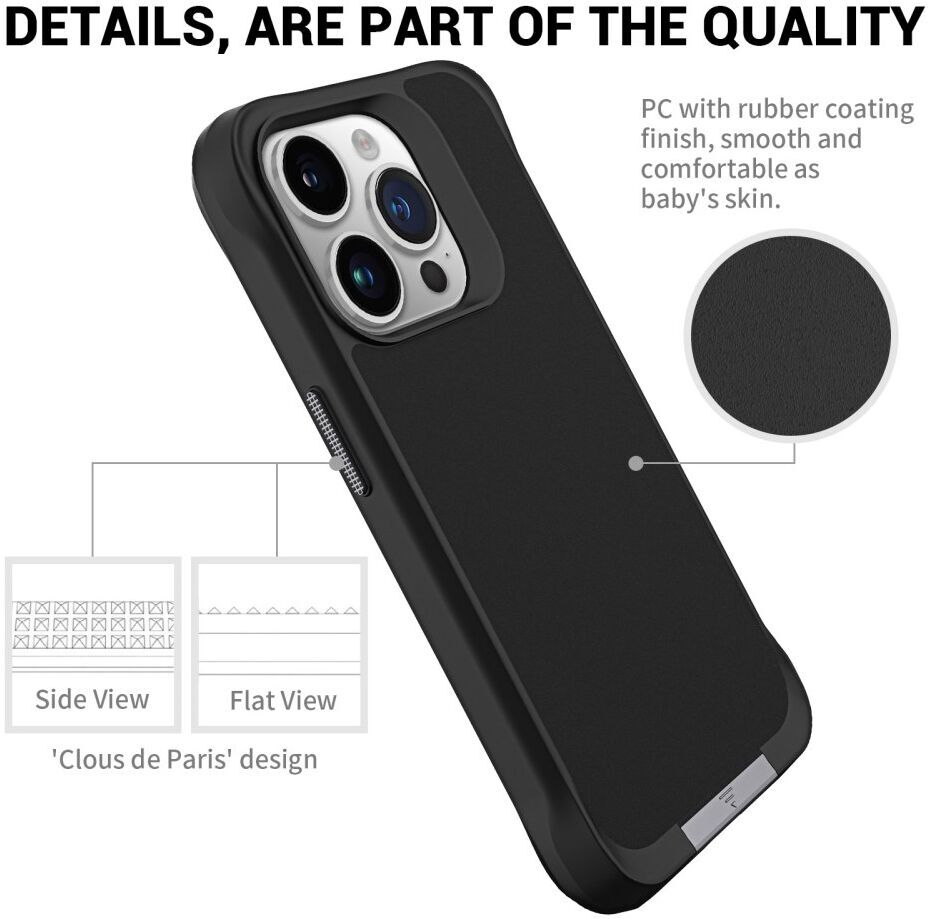 Apple iPhone 15 Pro Max Hoesje Metalen Kickstand Back Cover Zwart afbeelding 9