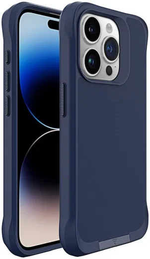 Apple iPhone 15 Pro Max Hoesje Metalen Kickstand Back Cover Blauw afbeelding 12