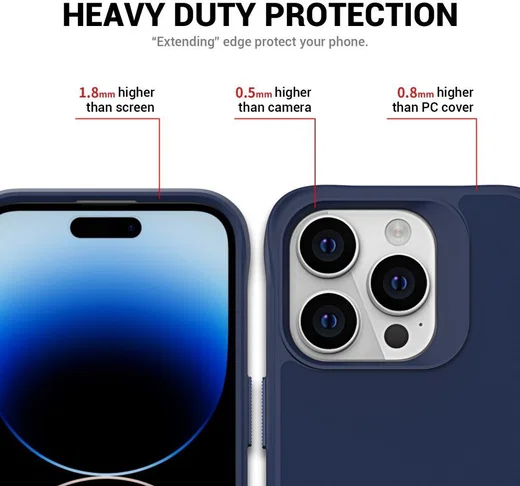Apple iPhone 15 Pro Max Hoesje Metalen Kickstand Back Cover Blauw afbeelding 6