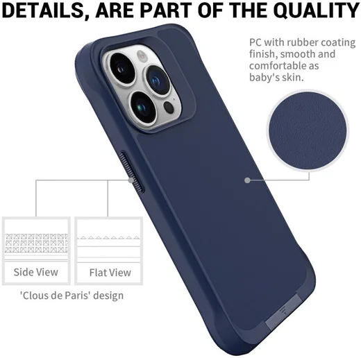Apple iPhone 15 Pro Max Hoesje Metalen Kickstand Back Cover Blauw afbeelding 9