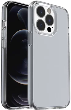 Apple iPhone 15 Pro Hoesje TPU Back Cover Grijs Transparant