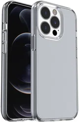 Apple iPhone 15 Pro Hoesje TPU Back Cover Grijs Transparant afbeelding