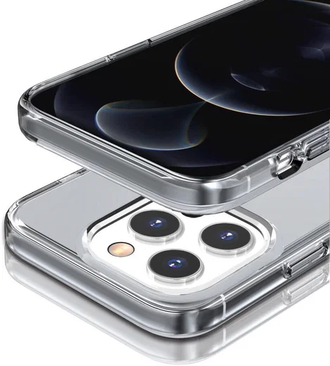 Apple iPhone 15 Pro Hoesje TPU Back Cover Grijs Transparant afbeelding 6