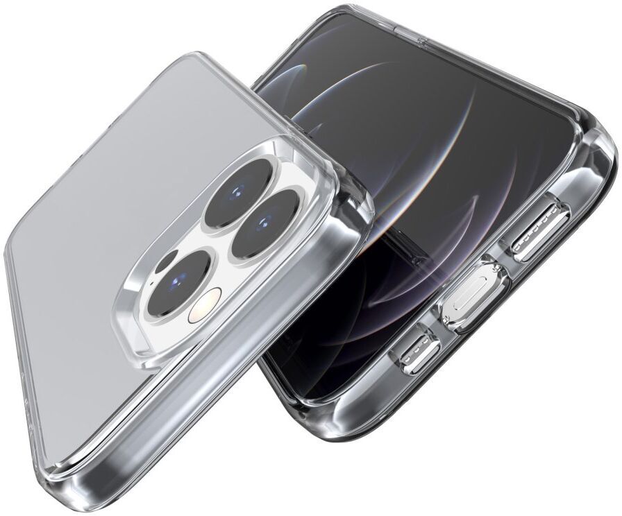 Apple iPhone 15 Pro Hoesje TPU Back Cover Grijs Transparant afbeelding 7