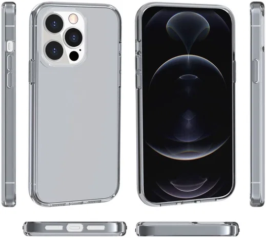Apple iPhone 15 Pro Hoesje TPU Back Cover Grijs Transparant afbeelding 8