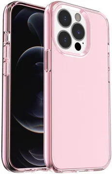 Apple iPhone 15 Pro Hoesje TPU Back Cover Roze Transparant