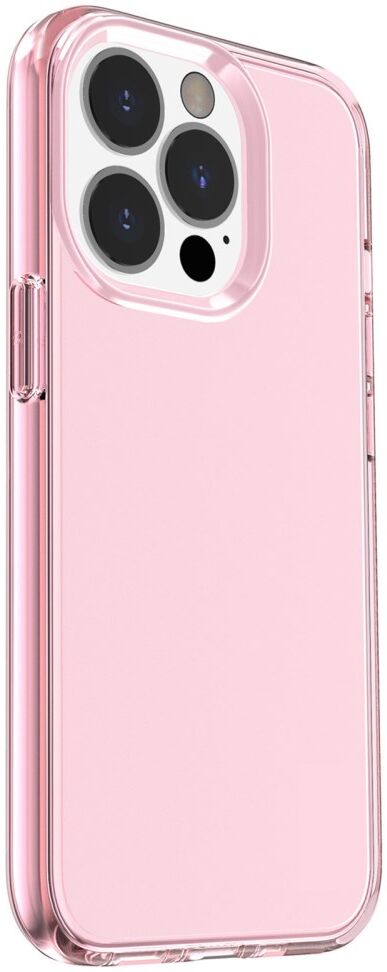 Apple iPhone 15 Pro Hoesje TPU Back Cover Roze Transparant afbeelding 3