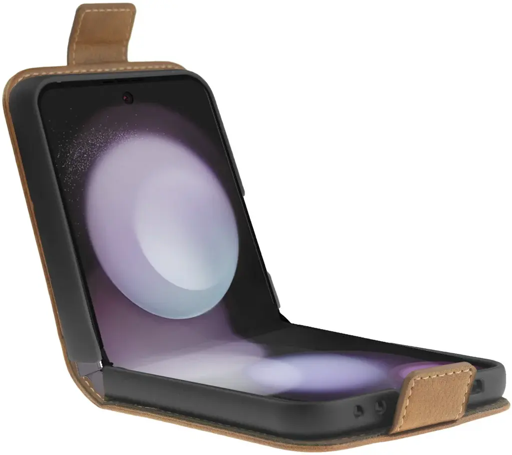 Rosso Element Samsung Galaxy Z Flip 5 Hoesje Book Case Wallet Bruin afbeelding 3