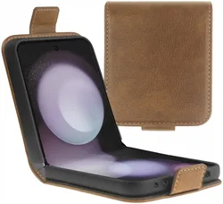 Rosso Element Samsung Galaxy Z Flip 5 Hoesje Book Case Wallet Bruin afbeelding