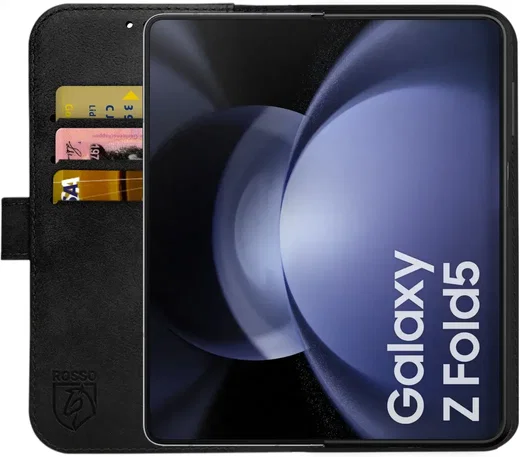 Rosso Element Samsung Galaxy Z Fold 5 Hoesje Book Case Wallet Zwart afbeelding 2