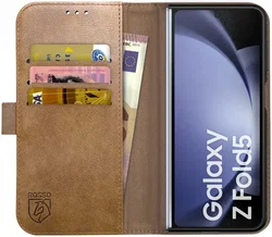 Rosso Element Samsung Galaxy Z Fold 5 Hoesje Book Case Wallet Bruin afbeelding