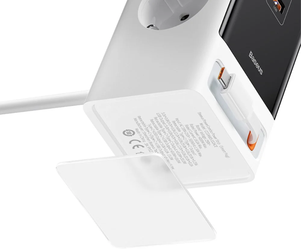 Baseus GaN 65W Fast Charge Laadstation met AC/USB-C/USB-A Wit afbeelding 10