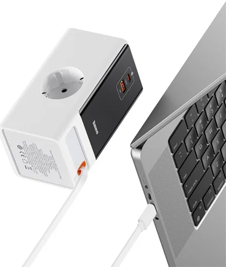 Baseus GaN 65W Fast Charge Laadstation met AC/USB-C/USB-A Wit afbeelding 11