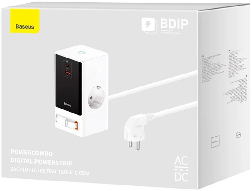Baseus GaN 65W Fast Charge Laadstation met AC/USB-C/USB-A Wit afbeelding 13
