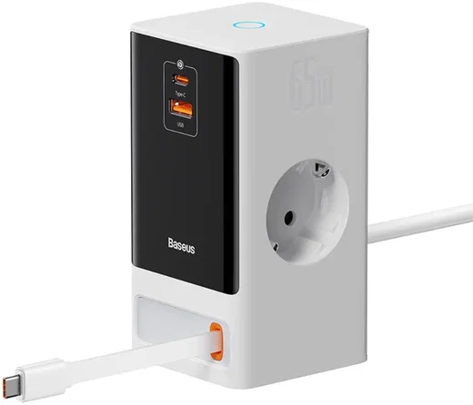 Baseus GaN 65W Fast Charge Laadstation met AC/USB-C/USB-A Wit afbeelding 9