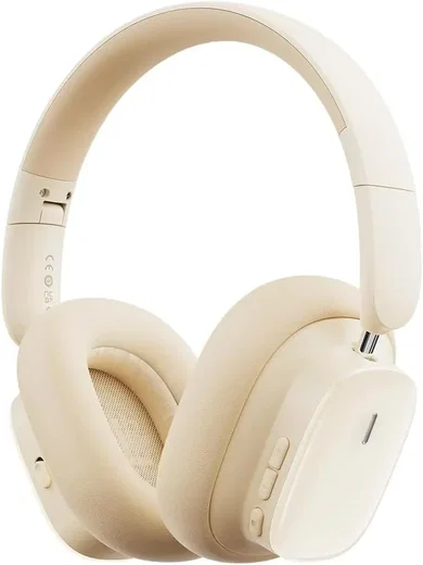 Baseus Bowie H1i Noise Cancelling Draadloze Koptelefoon ANC Beige afbeelding 1