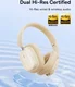 Baseus Bowie H1i Noise Cancelling Draadloze Koptelefoon ANC Beige afbeelding 4