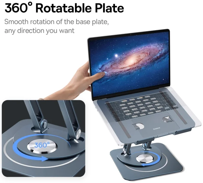 Baseus UltraStable Pro Bureau Houder Tablet/Laptop Grijs afbeelding 3